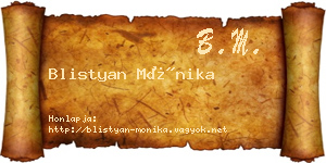 Blistyan Mónika névjegykártya
